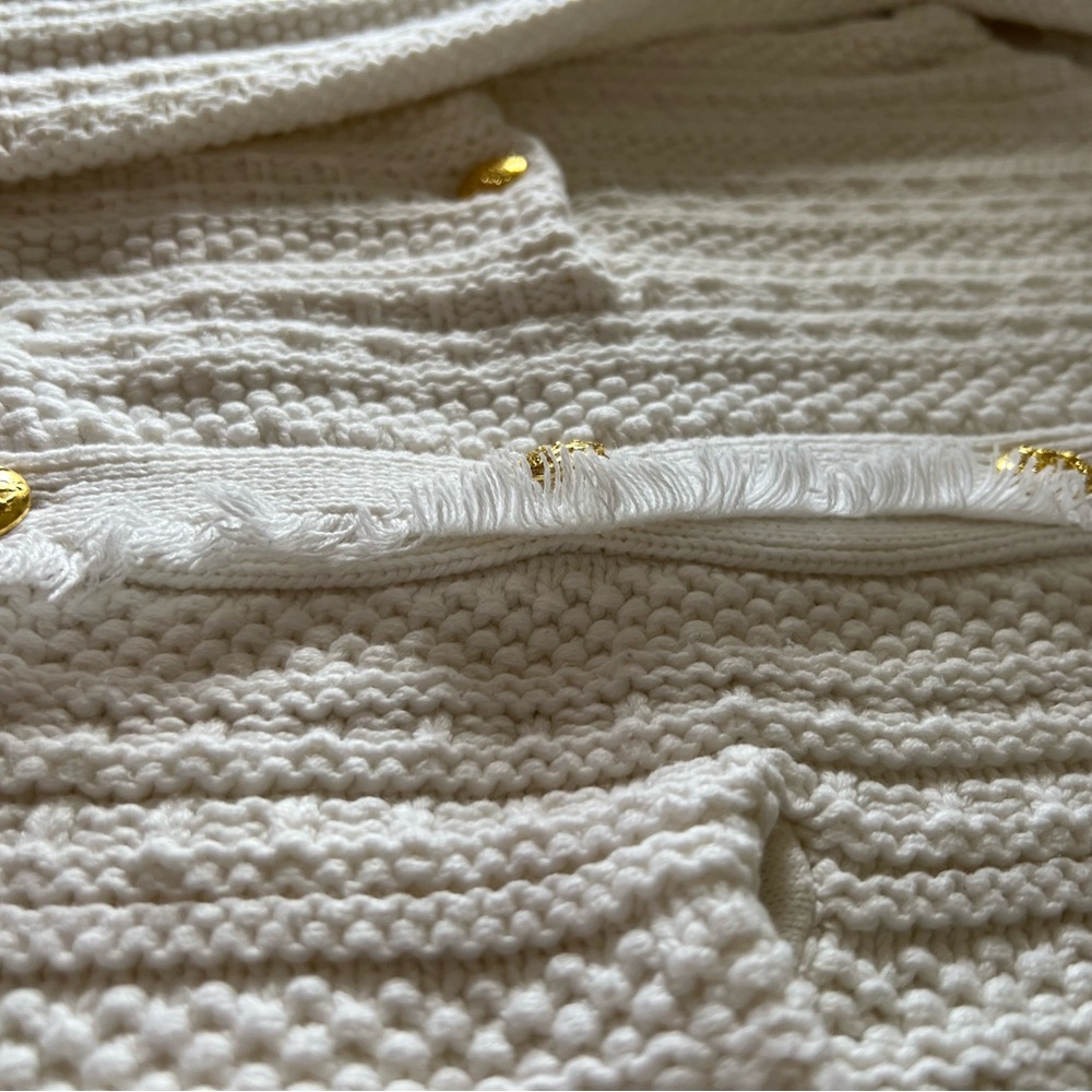 Tahari sweater/ knit white blazer - Picture 8 of 16